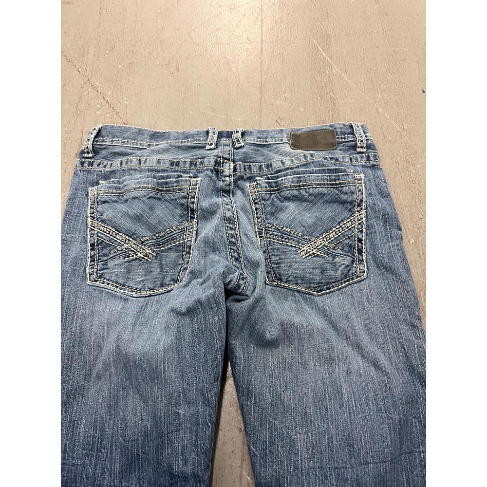 Buckle BKE Denim Straight Carter Jeans Men's Blue Denim Stretch Zip Fly - 34S - Picture 9 of 14